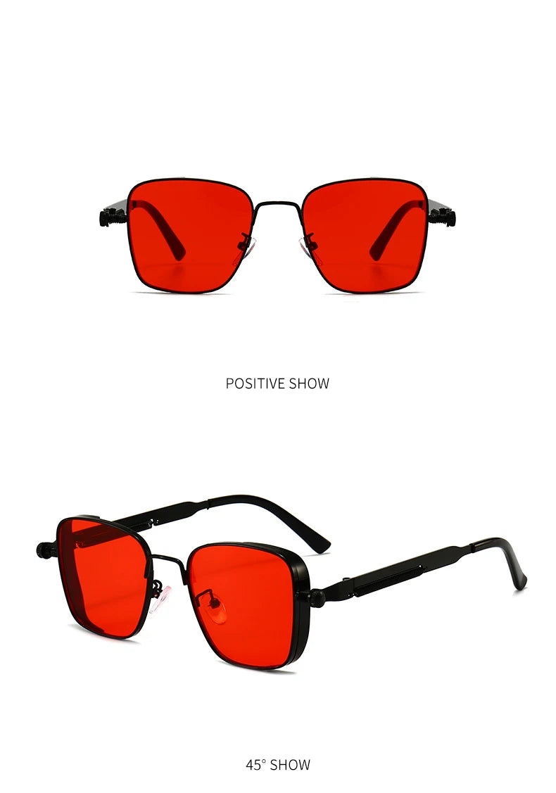 Men's Steampunk Sunglasses Personality Square Large Frame Men's Sunglasses Car sunglasses 8479