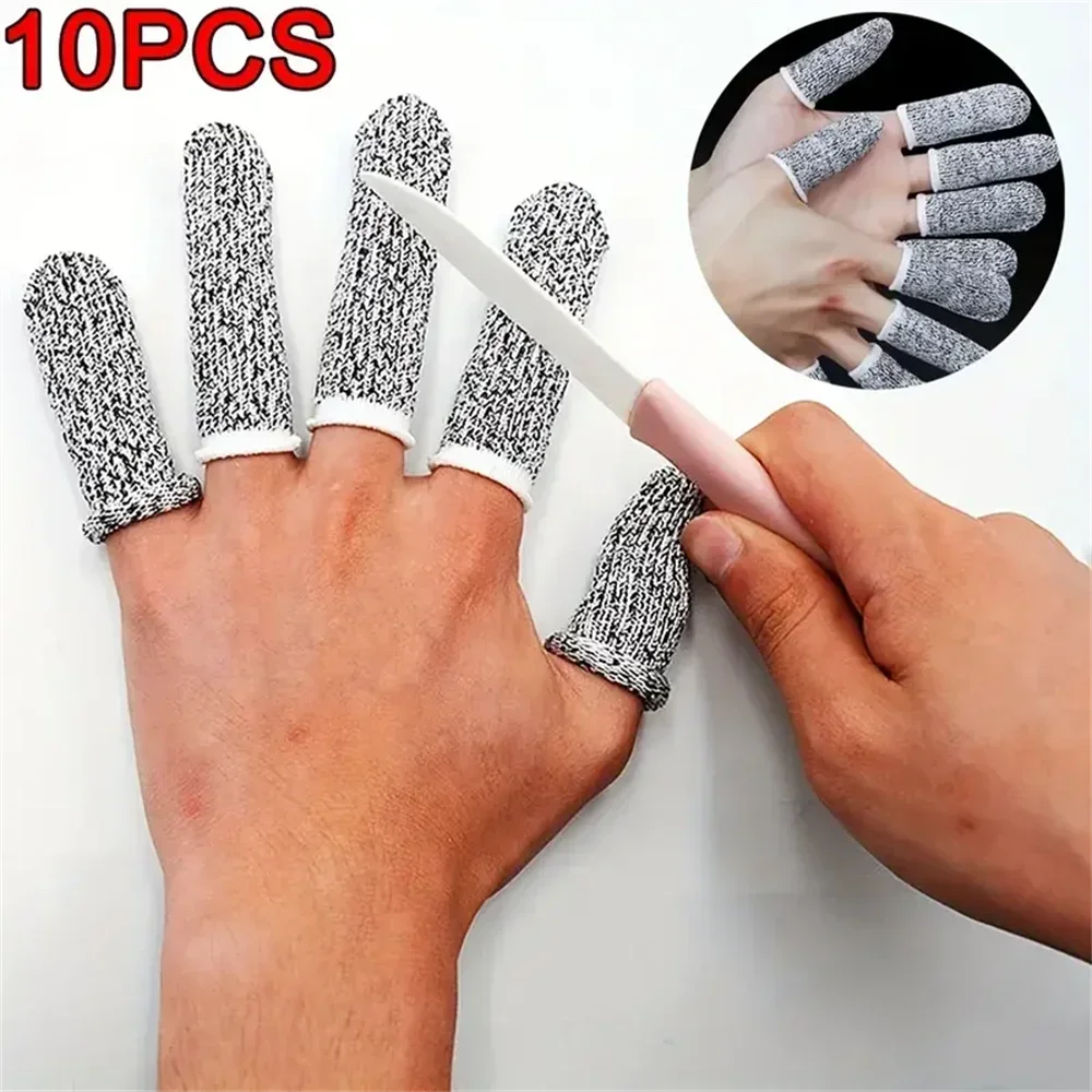 10Pcs Finger Cots Thumb Protector Anti-Cut Fingertips Finger Sleeve Flexible Resistant Protection Finger Cots for Work DIY
