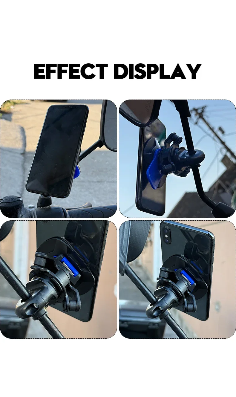 Mirrored Bike/Motorcycle Phone Mount - Quick Install & Secure