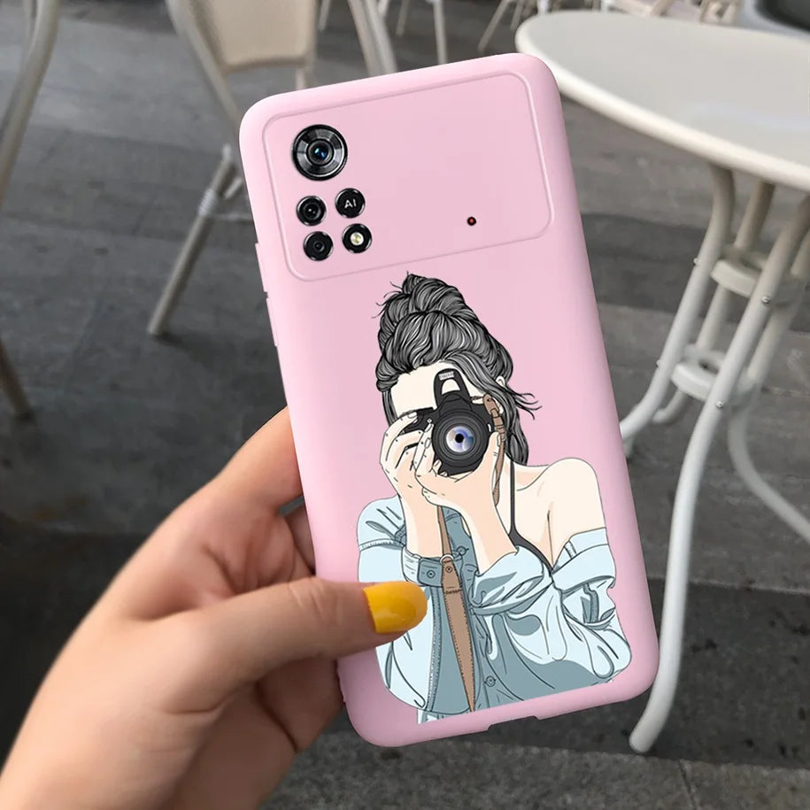 Cute Love Heart Phone Case For Xiaomi Poco X4 Pro 5G Cover Soft Silicone Matte Funda For Xiaomi Poco X4 M4 Pro 4G 5G Bumper 2022