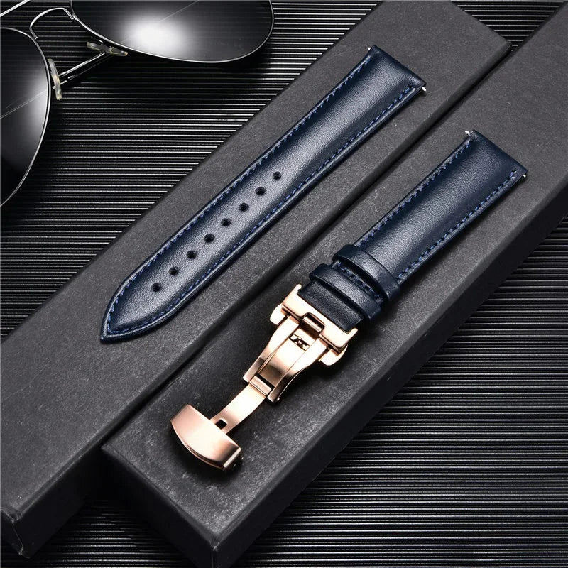 New Women's Business Commuter Strap 18mm 20mm 22mm 24mm with Automatic Butterfly Buckle Watchband