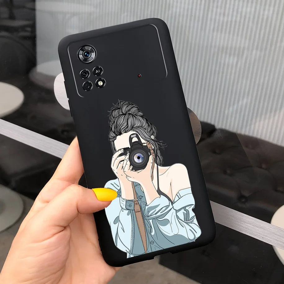 Cute Love Heart Phone Case For Xiaomi Poco X4 Pro 5G Cover Soft Silicone Matte Funda For Xiaomi Poco X4 M4 Pro 4G 5G Bumper 2022