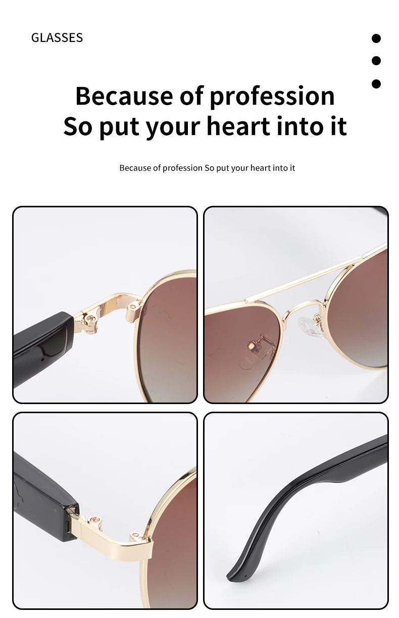 Smart Sunglasses Bluetooth glasses,Wireless HD UV Protective Lens Eyewear Waterproof Speaker,listen to songs, talk sunglasses