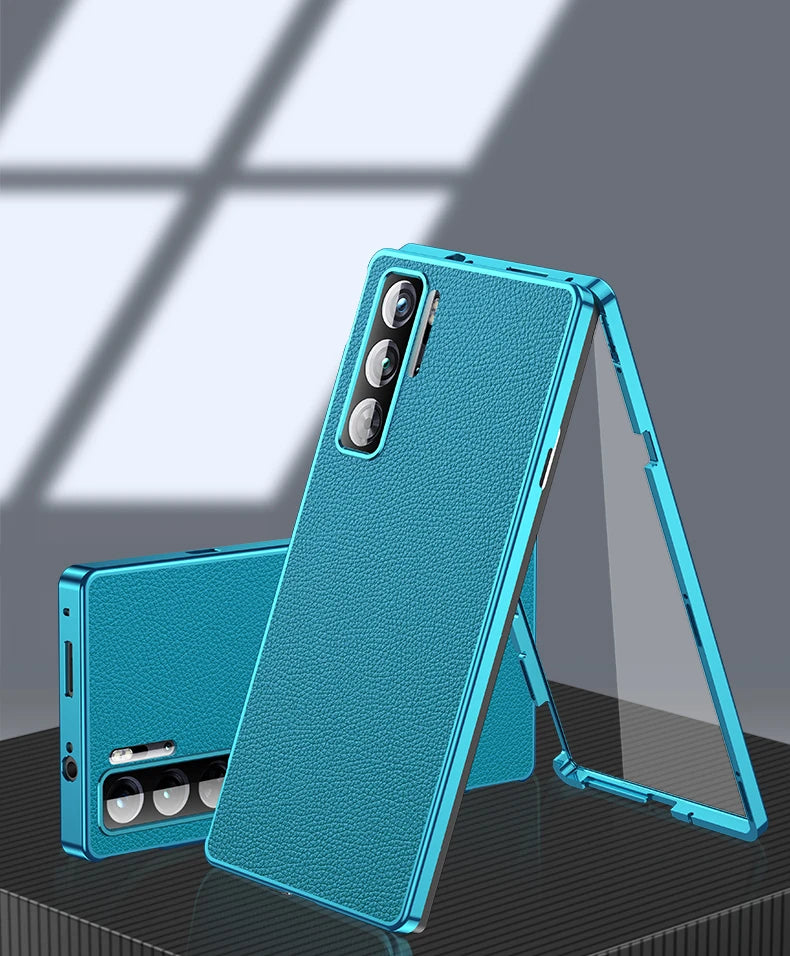360°Full Protection Bumper Leather Phone Back Cover For ZTE Nubia Red Magic 9s 9 Pro Magic9 Pro+ Front Glass & Metal Frame Case
