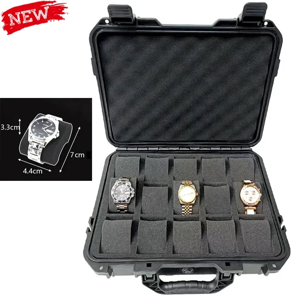 15 Slot Plastic Watch Case Portable Waterproof Watch Case Is Used To Store Watches Tool Box Watch Storage Box Hard Case