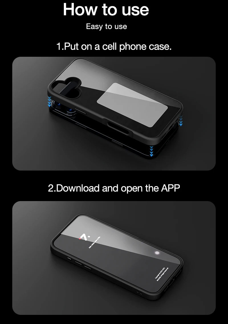 DIY Smart Eink Phone Case for iPhone 16 15 14 13 12 11 Pro Max NFC Ink Screen Phone Full Coverage Comprehensive Protection