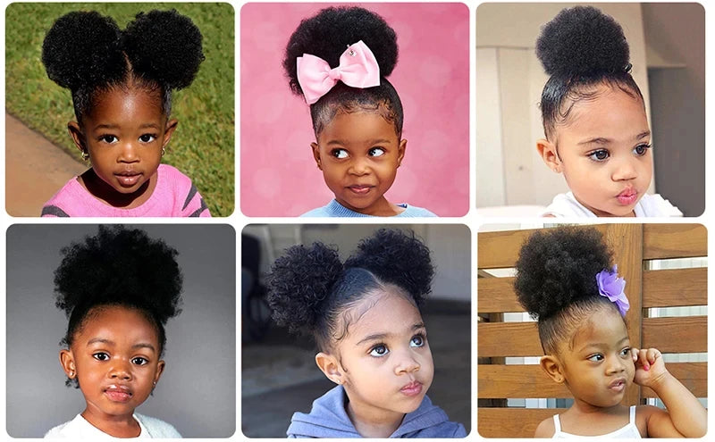 Afro Puff Drawstring Ponytail for Black Women Short Kinky Curly Afro Ponytail Synthetic Hair Puffs Afro Bun Ponytail