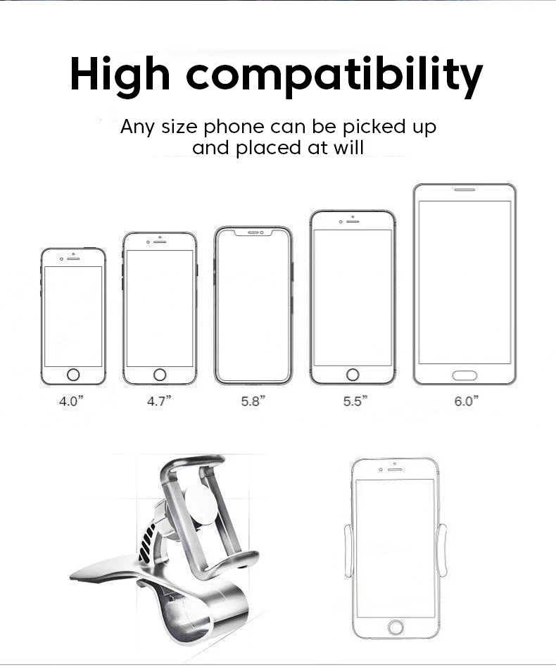 Universal 360 Rotatable Car Phone Holder Dashboard Stand Auto Grip Bracket for Mobile Phones Cell Phone Support Rack