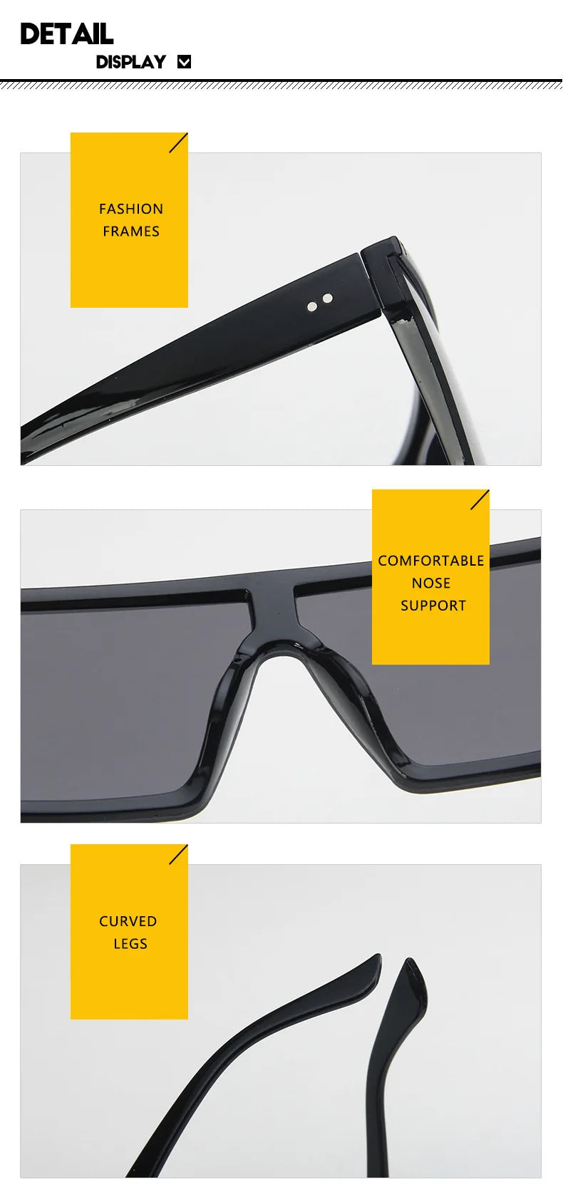European And American Style Large Frame Integrated Sunglasses Ins Street Shooting Sunscreen Sunglasses For Men And Women 1914