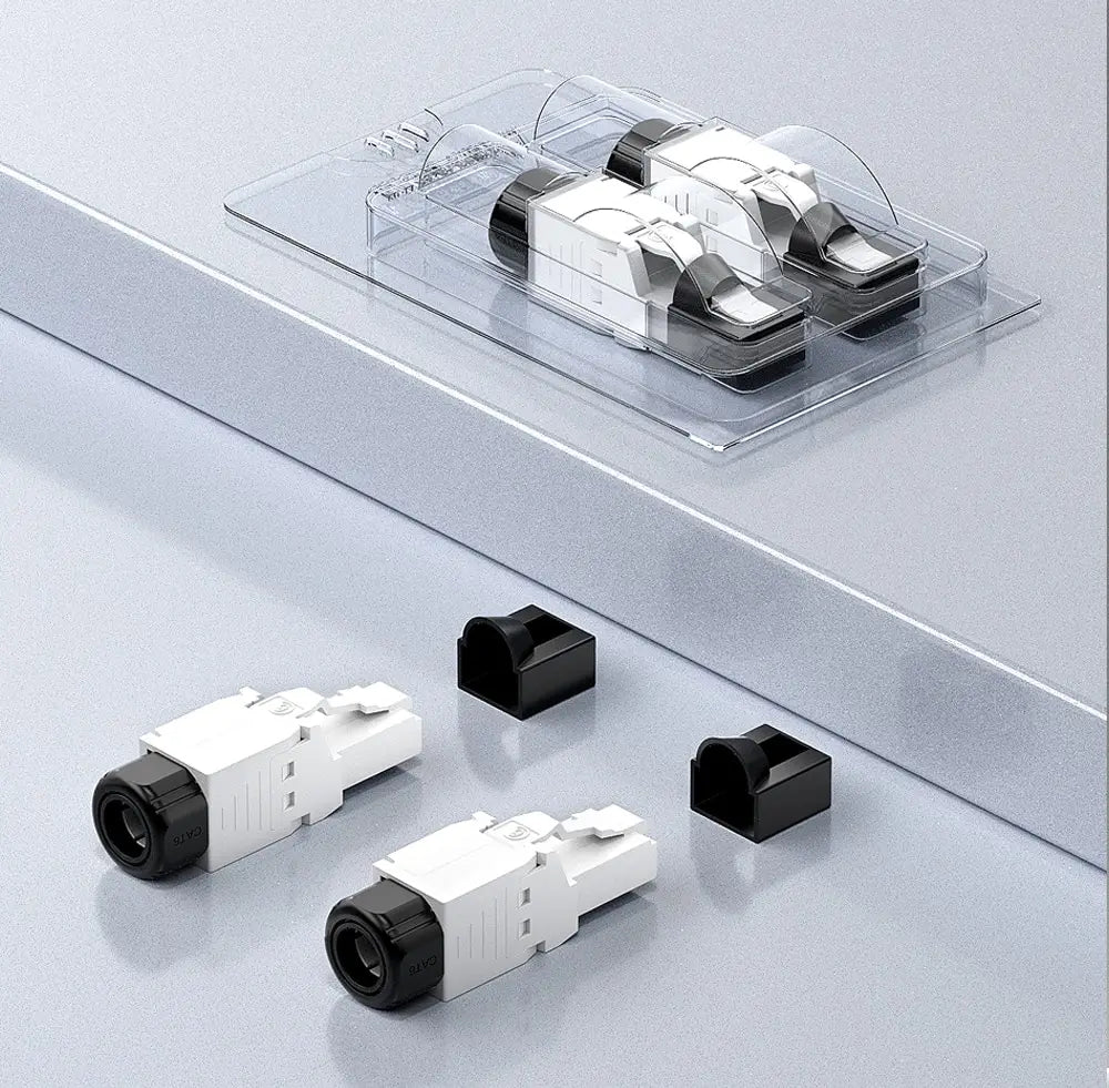 AMPCOM RJ45 Connectors Modular Plug, Cat6 Cat6A UTP Stecker Network Toolless Connector Ethernet Plugs Cable Internet Tools Free