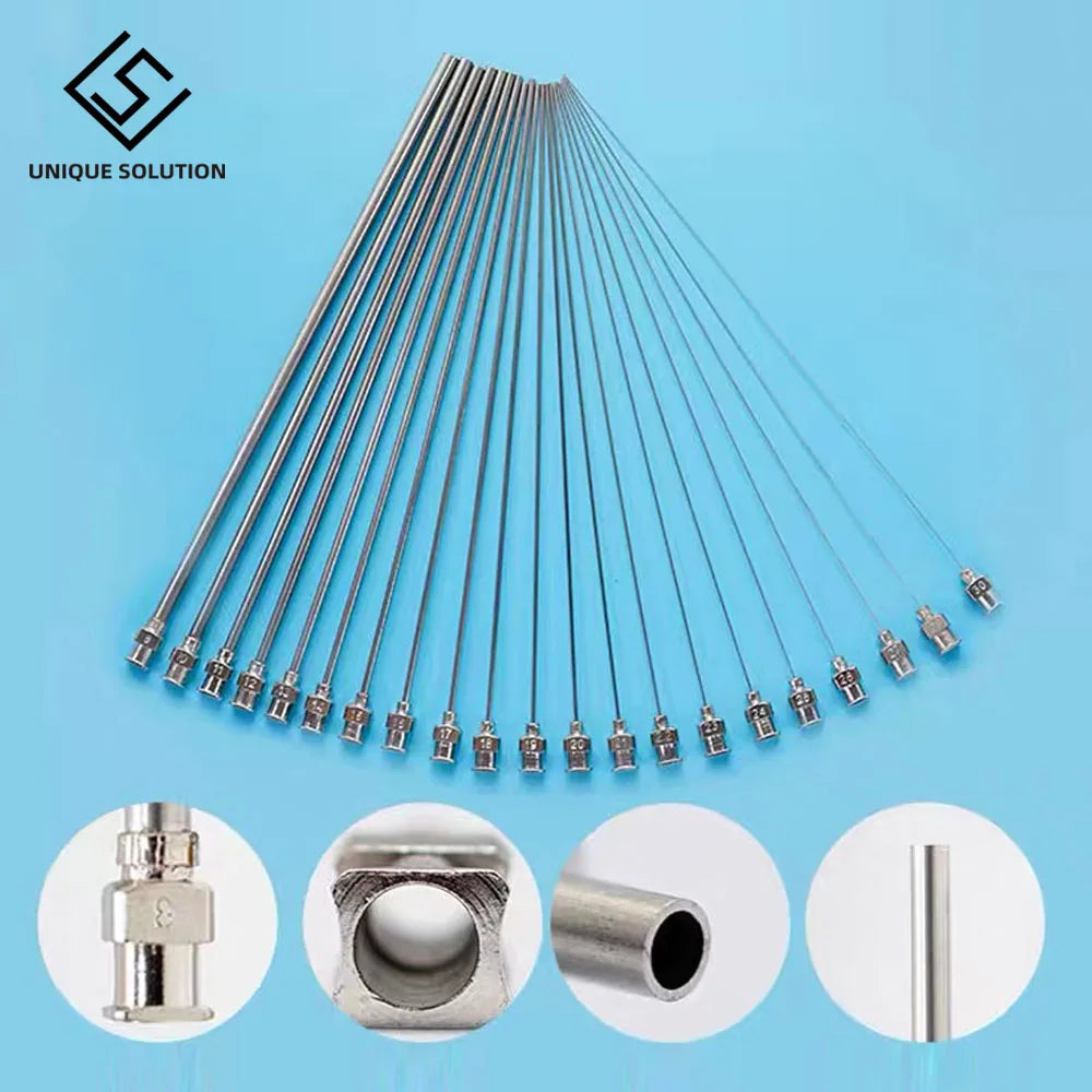 1Pc - 100mm or 150mm，200mm 300m 400mm Cannula Length Dispensing Needle (8G,10G,12G,14G...27G Optional)- Blunt Tip All Metal