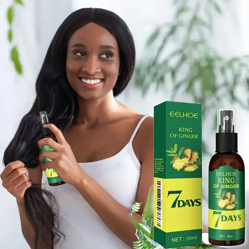Ginger Hair Growth Spray 7 Day Rapid Hair Repair Strengthening Hair Massage Scalp Improve Frizz Unisex Hair Conditioner
