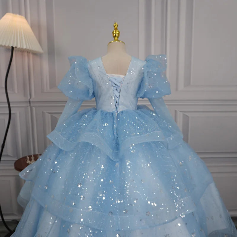 Children's Formal Dress Princess Dress High-end Birthday Girl Evening Dress Flower Girl Wedding Little Girl Piano Performance Dr