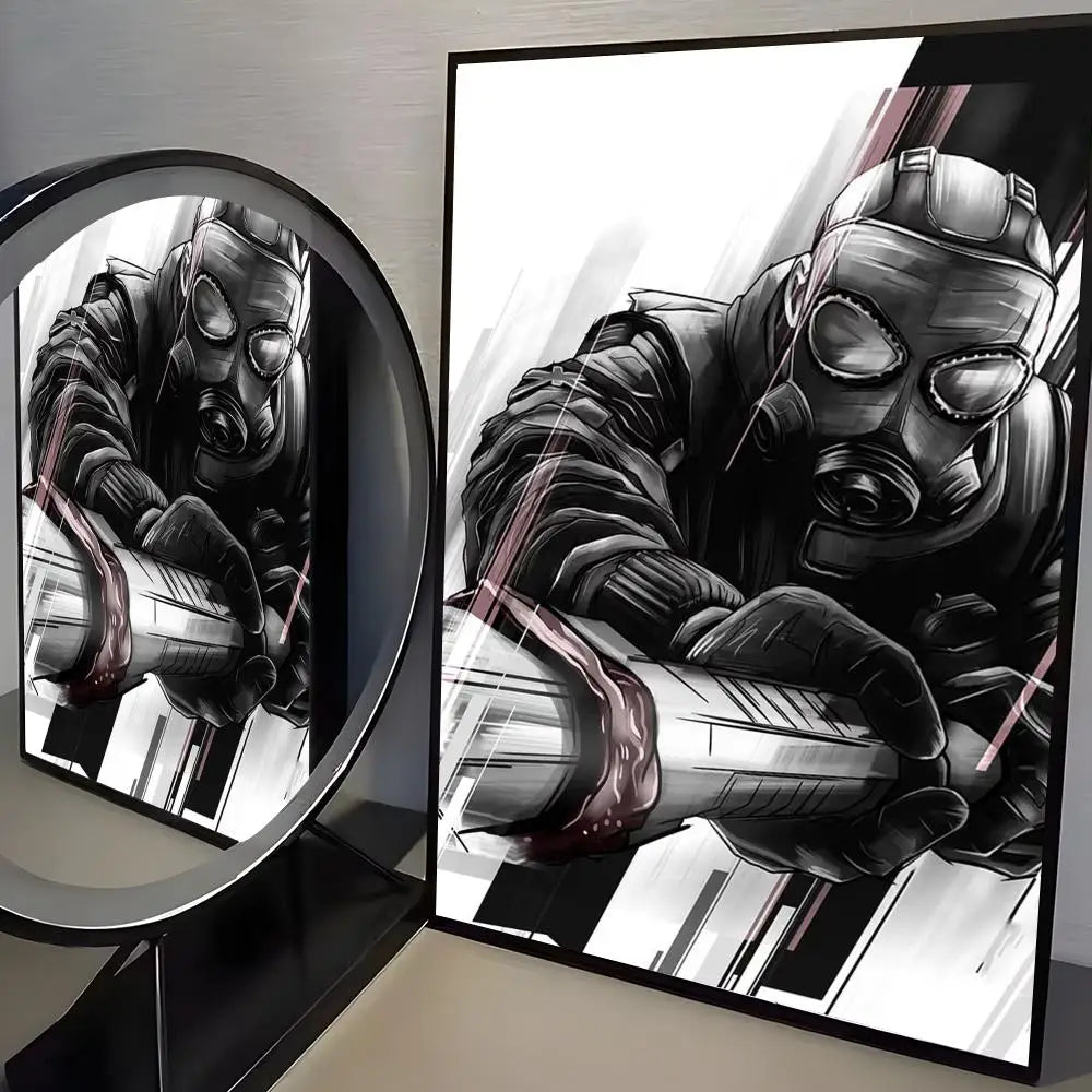 Game R-Rainbow Six Siege Poster Modern Aesthetic Canvas Wall Art Poster Cool Room Stuff Bedroom Decor