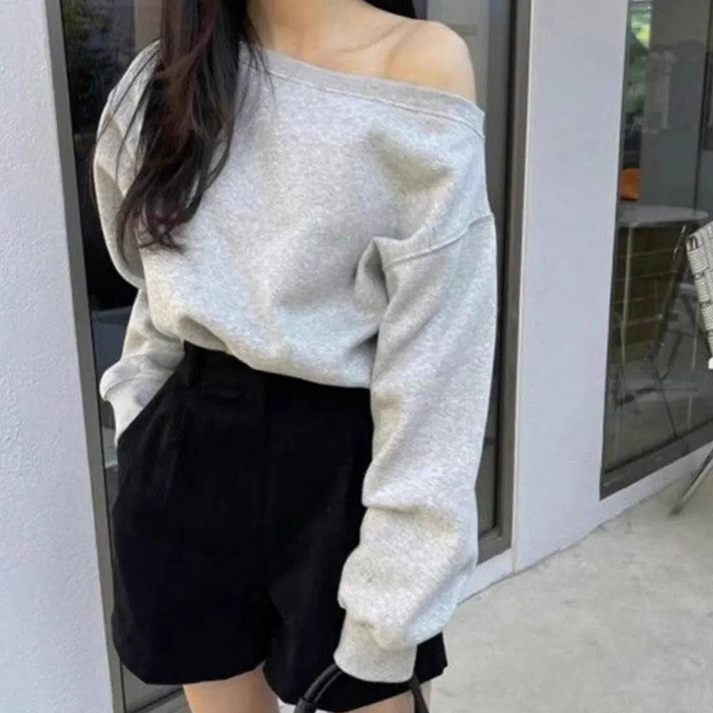 Beach Look Vacation Outfit Casual Hoodie Casual Off Shoulder Hoodie Short Hoodie Medium Stretch Polyester Fabric