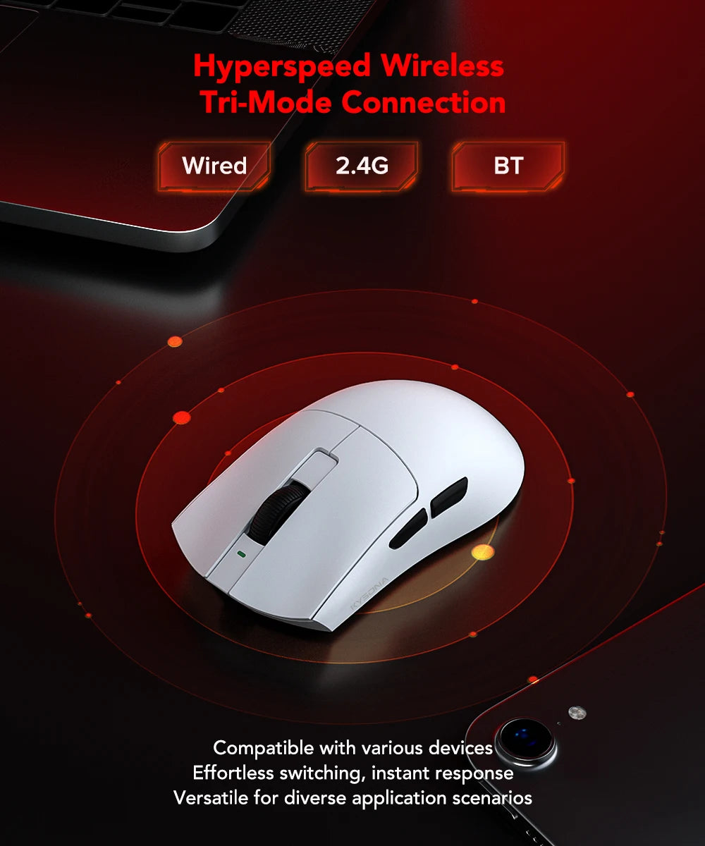 KYSONA Jupiter SE Wireless Gaming Mouse Bluetooth Mice PAW3311 Sensor 24000DPI Lightweight 46g For Big Hands PC Laptop Gamer