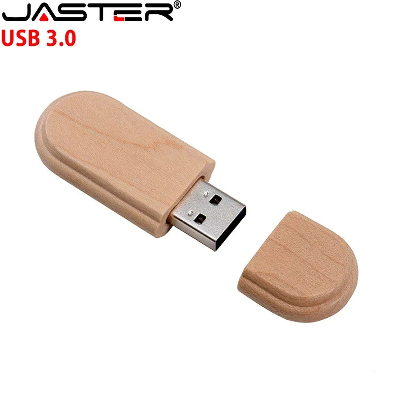 JASTER Wooden USB 3.0 Flash Drives 128GB Free Custom Logo Pen drive 64GB 32GB with Box Memory Stick Creative gift Laptop U disk