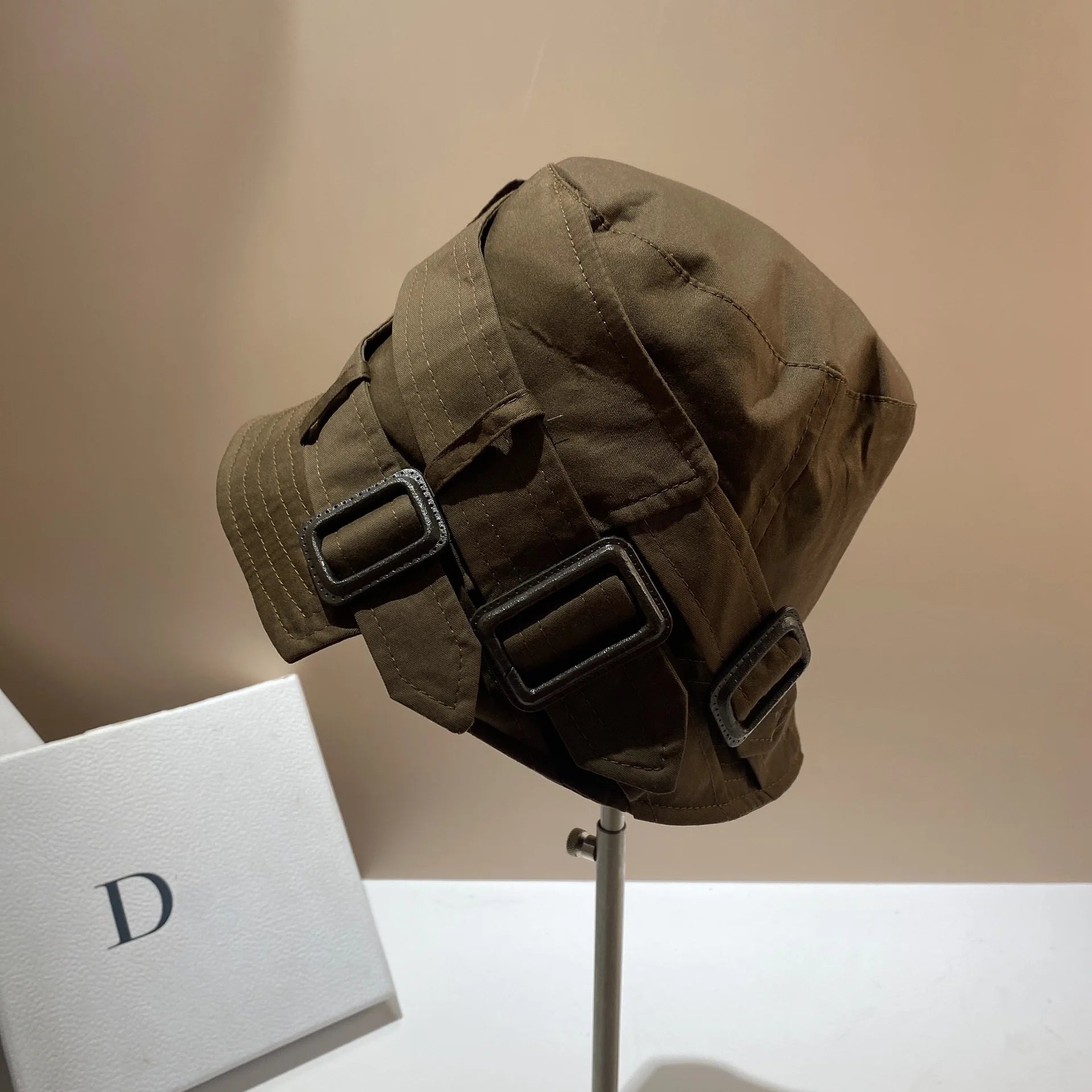 Luxury Panama Belt Buckle Bucket Hat Outdoor Sunscreen Women's Fisherman Hat Fashion Casual Beach Sun Hats Flat Top Basin Cap