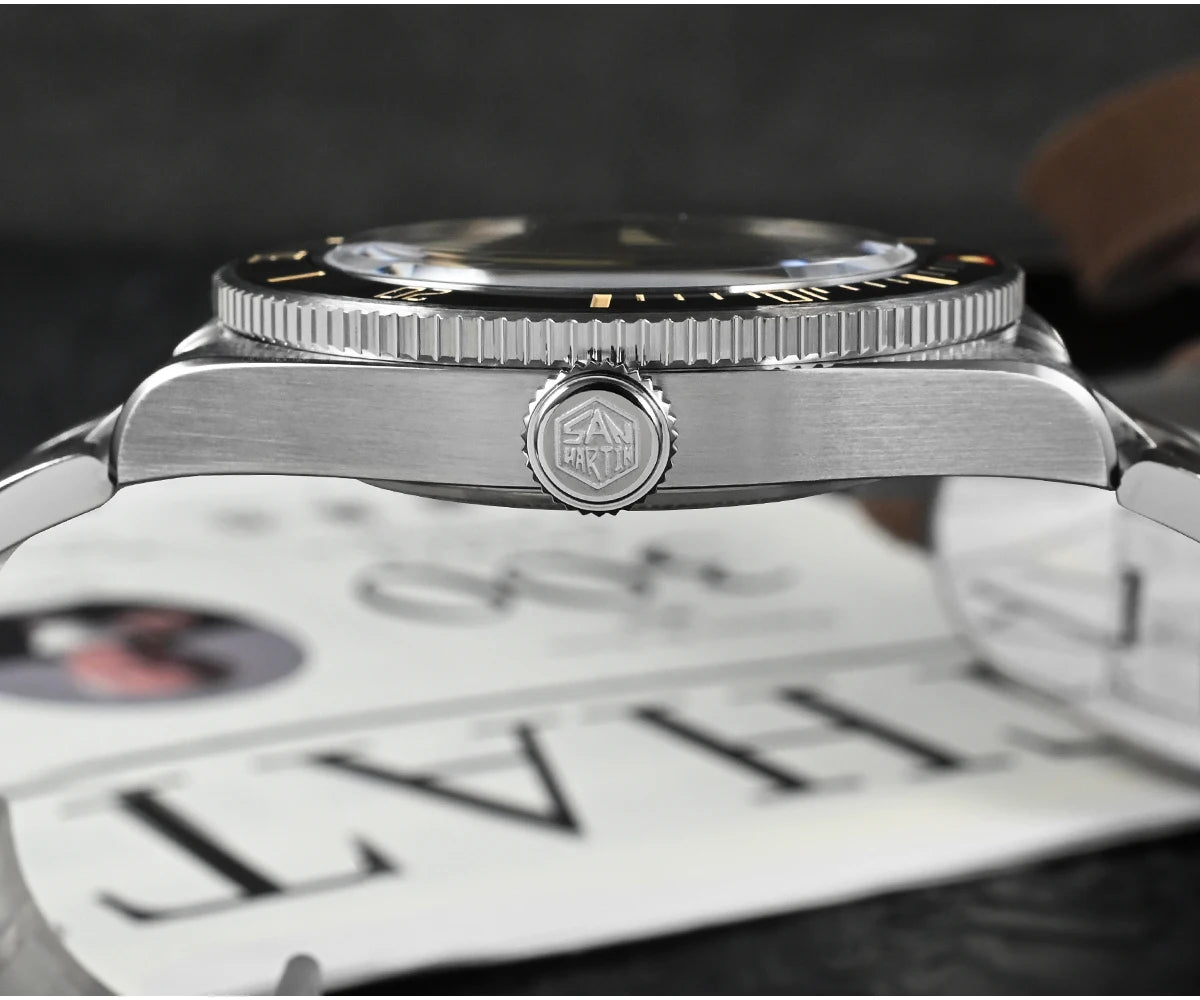 San Martin 40mm Vintage Diver Luxury Men Wristwatch Brand Classic BB58 PT5000 Automatic Mechanical Watches Sapphire 20Bar SN0008