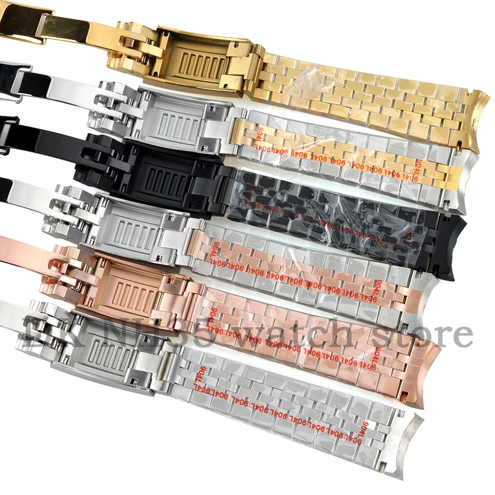 NH35 20mm Watch Strap 316L Stainless Steel Jubilee Bracelet Fit Seiko SUB Datejust NH35 Case Mod Parts Replacement Accessories