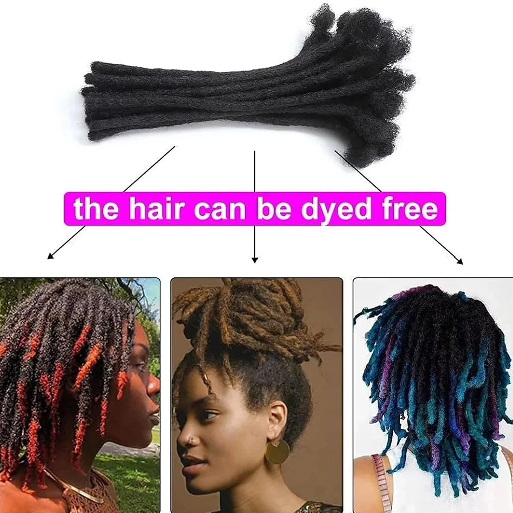 Human Hair Dreadlock Extension 0.6cm Width 4-20inch Real Human Hair Bulk Permanent Loc Extensions Wholesale for Men/Women