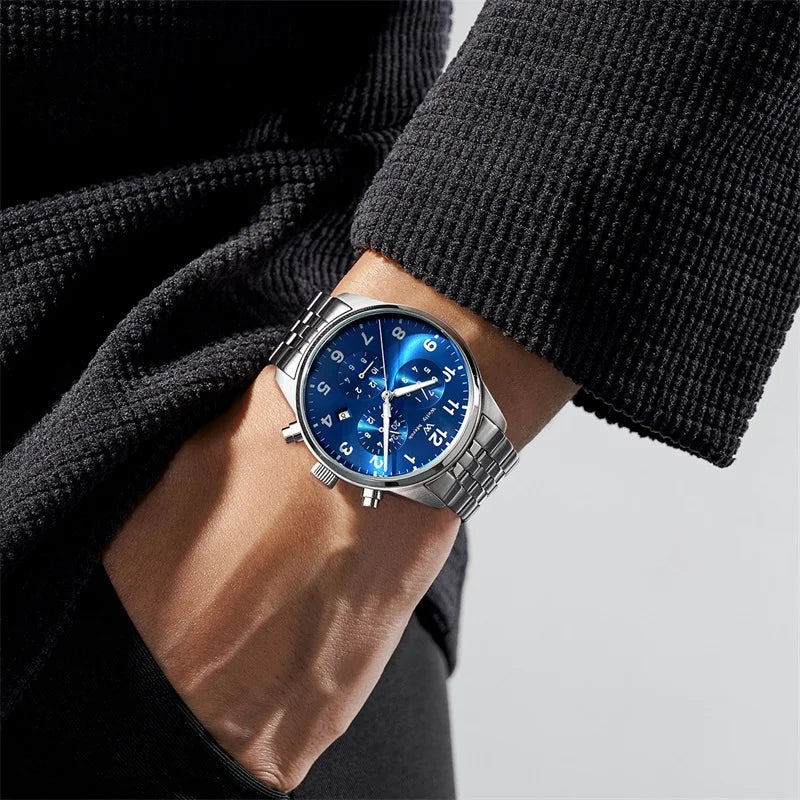 WM Watch Automatic Mechanical Watches Waterproof Multifunctional Business Men's Watches Watch Welly Merck Watch WM166M