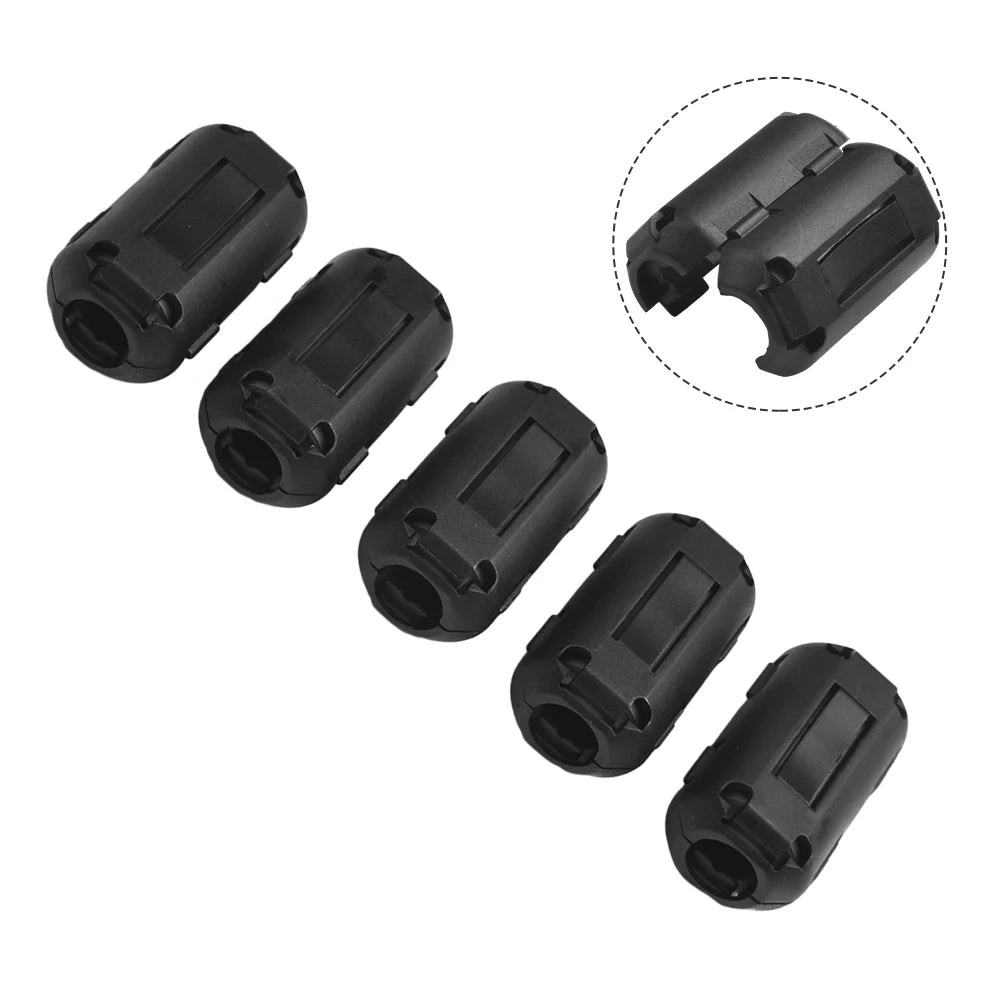 5Pcs 3.5/5/7/9/13mm Toroidal Core Ferrite Bead Clip Choke EMI RFI Noise Filter Clip For USB/Video Cable Power Cord