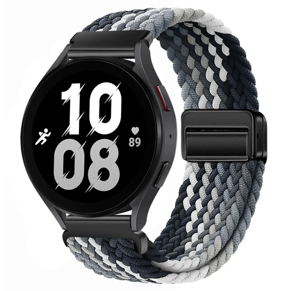 20mm 22mm Magnetic Bracelet for Samsung Galaxy Watch 7/6/Classic/5/4/3 Braided Nylon Strap for Huawei Watch 4/3/GT6 5 4 Pro Band