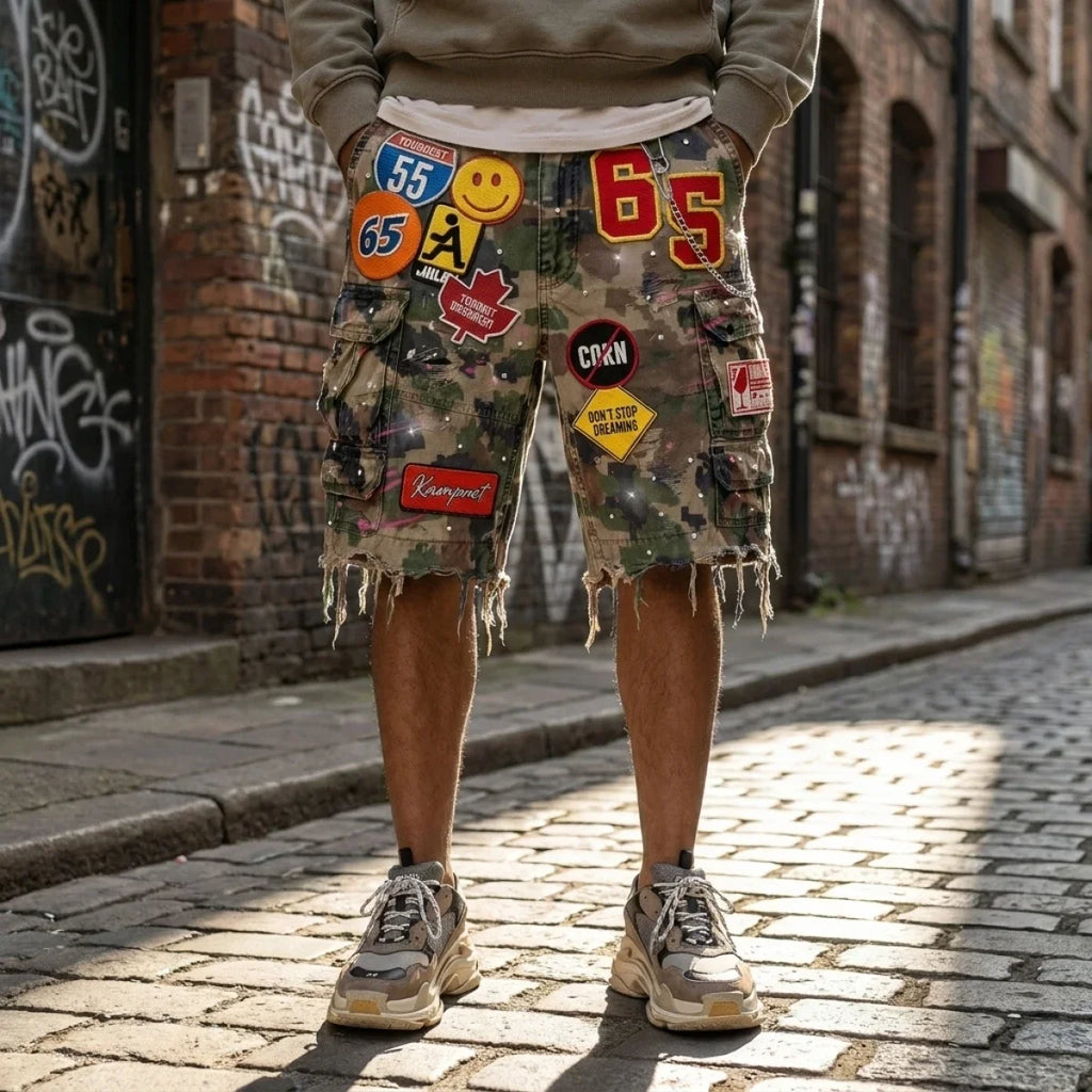 Vintage Statue Liberty Sequin Rhinestone Denim Short Jeans Women Loose Retro 2000s Streetwear Denim Fitness Y2k Casual Shorts