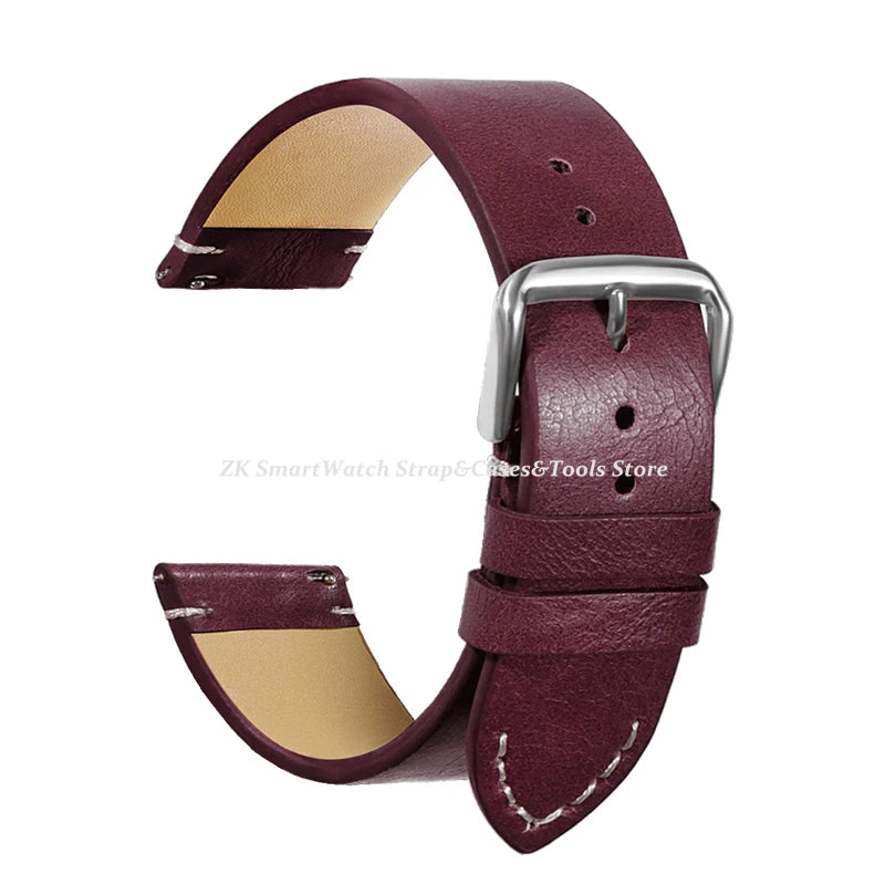 Calfskin Genuine Leather Watchbands Quick Release Watch Band 18mm 20mm 22mm 24mm Strap for Huawei Gt3/4 46mm Watches Accessories