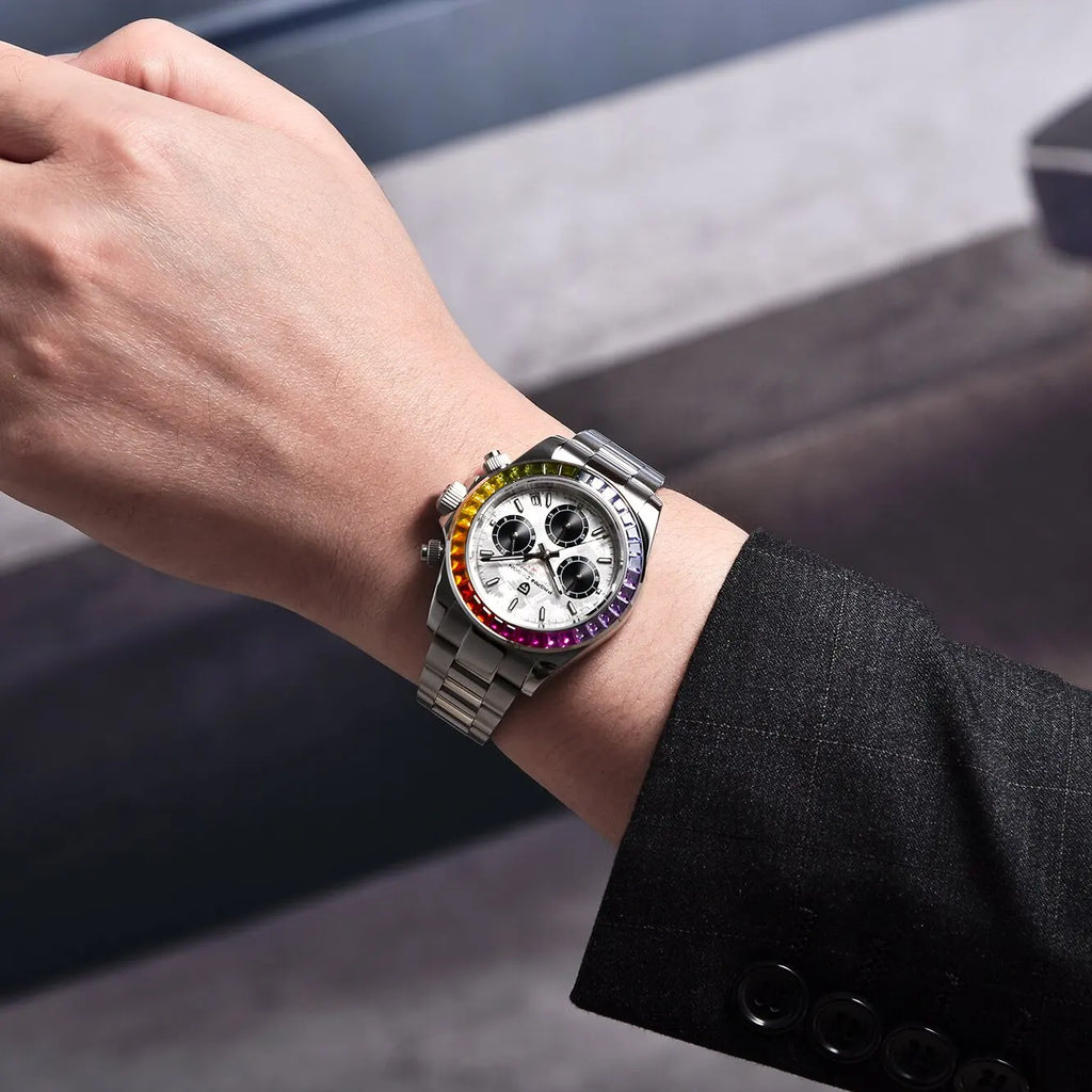 PAGANI DESIGN Men's Casual Quartz Watch 40Mm Outdoor Trendy Stainless Steel Sapphire Wear-Resistant Mirror Luminous Diving Watch