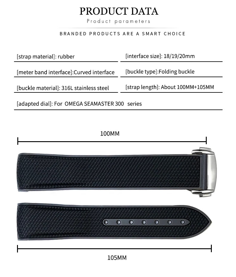 for Omega Planet Ocean Speedmaster Seamaster AT150 18mm 19mm 20mm High Quality Rubber Watchband Silicone Colorful Watch Strap
