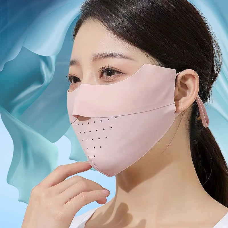 Sunscreen Mask, Ice Silk Seamless Summer Women's UV Protection 3d Three-dimensional Breathable Ice Feeling Thin Eye Corner Mask