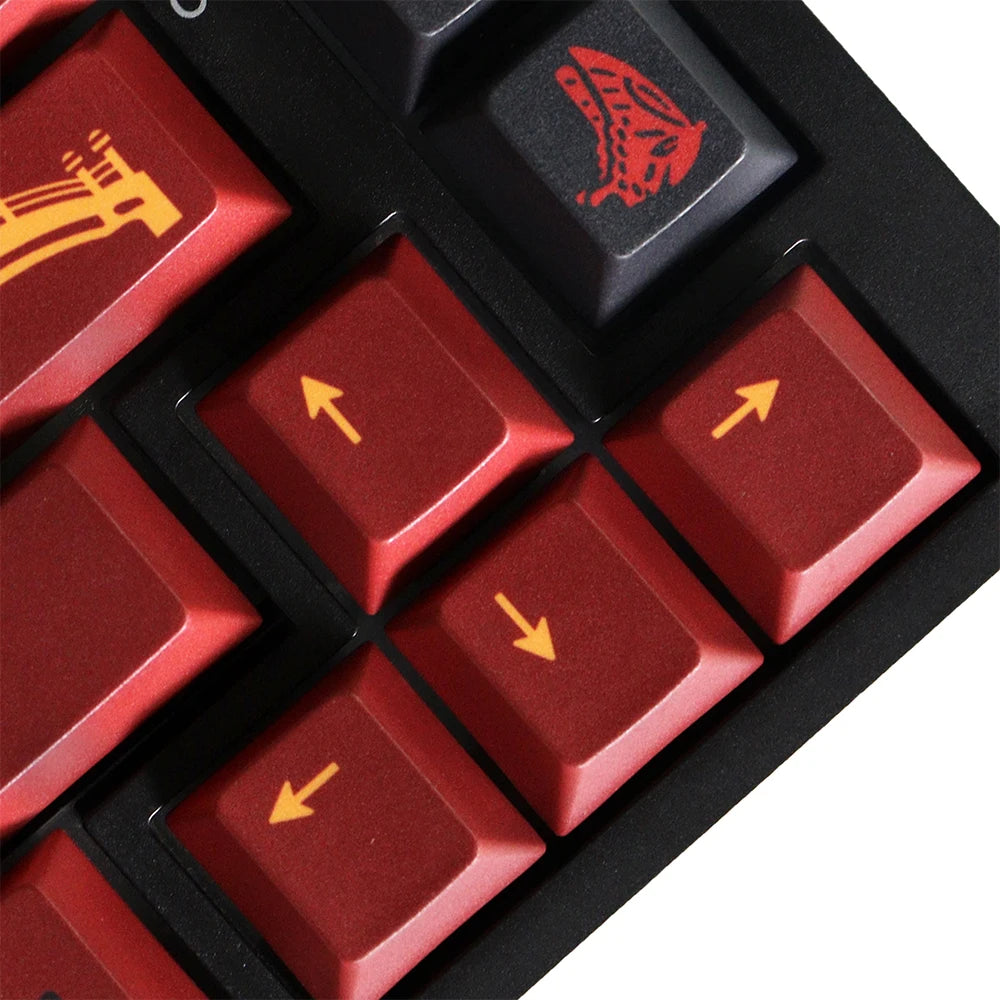 GMK Higanbana Cherry Profile Keycaps PBT 129 Keys Five Side Dye-Sub Keycaps for 61/64/87/104/108 Mx Switch Mechanical Keyboard