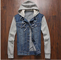 2024-2025 Fashionable Men's Korean Denim Slim Fit Top Men's Trendy Slim Fit Jacket Men's Casual Versatile Hooded Jacket