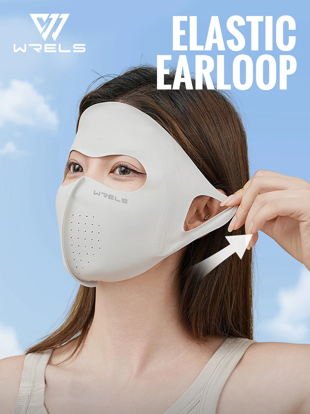 WRELS UV Protection Mask  Ice Silk Sunscreen Mask Breathable Lightweight Cycling Face Mask Anti-UV 400 Facemask For Men Women