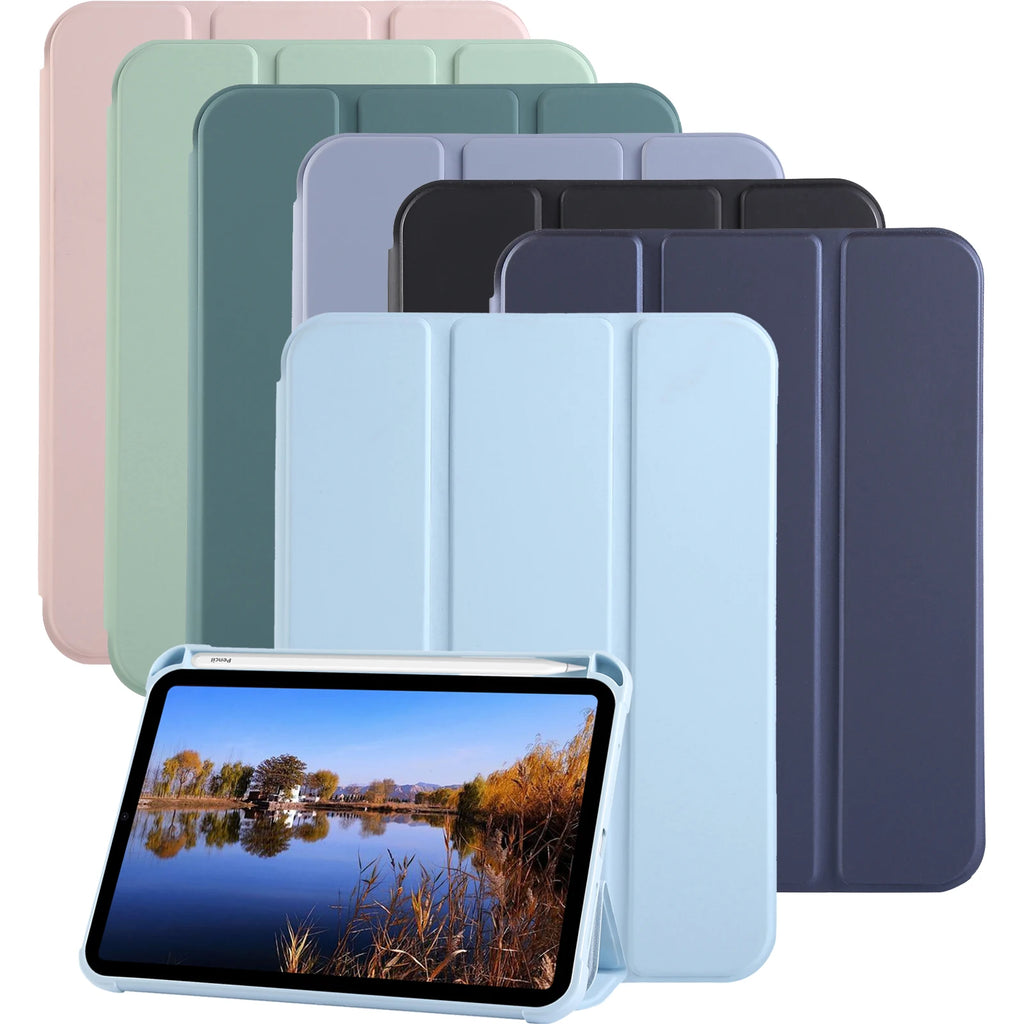 Smart Case for iPad Mini 7th(A17 Pro) 2024 / Mini 6th Generation 8.3" 2021, Protective Cover with Pencil Holder for iPad Mini 7