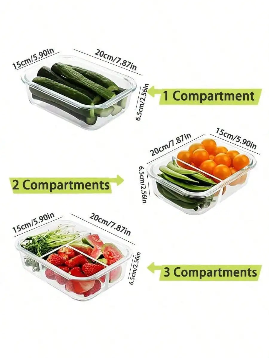Glass Food Storage Container With Lid, For Meal Prep,Fridge And Dishwasher , Transparent For Storing Food, Salad, Fruit Etc.