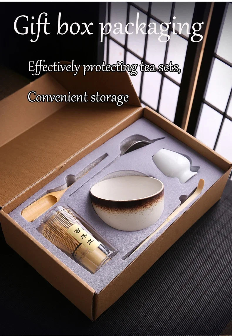 4pcs 6Pcs Handmade Home Easy Clean Matcha Tea Set Tool Stand Kit Bowl Whisk Scoop Gift Ceremony Traditional Japanese Accessories