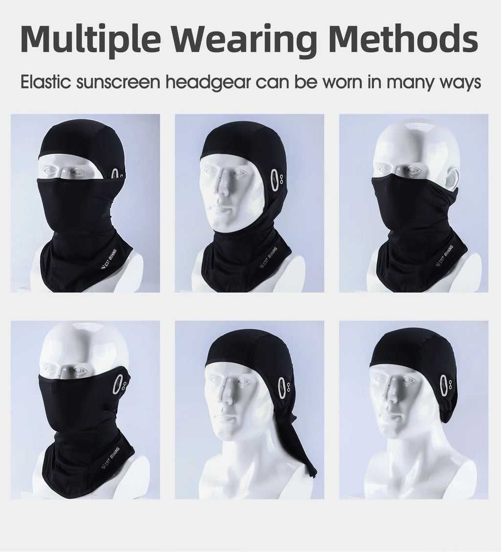 WEST BIKING Summer Cycling Face Mask Cool Breathable Sports Balaclava Men Women Bicycle Motorcycle Sun UV Protection Cycling Cap
