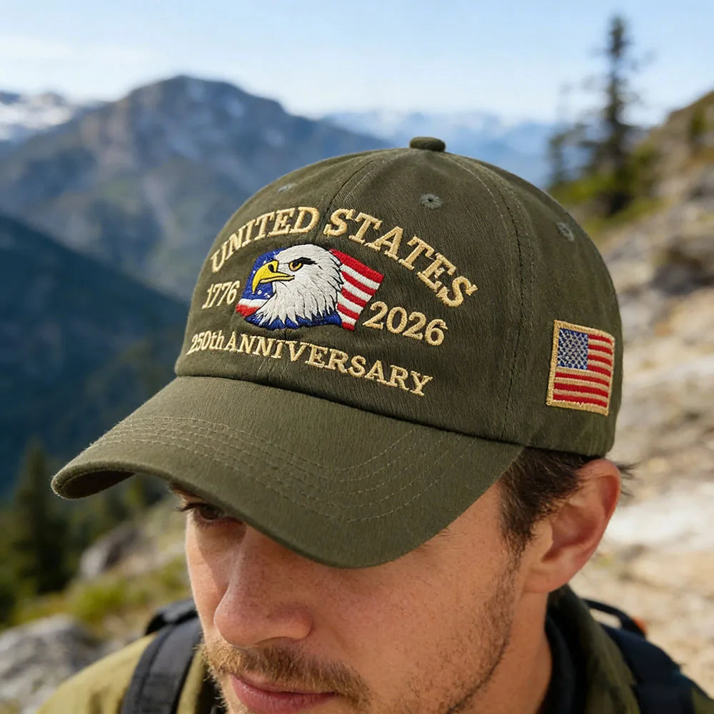 ABLECAP Unisex Dad Hat with USA Eagle Embroidery 250th Anniversary Outdoor Sunscreen Baseball Cap for Men And Women
