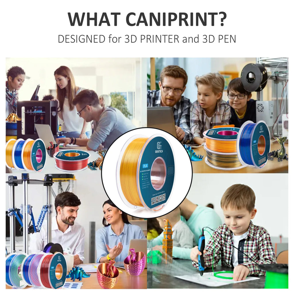 Geeetech Tri Color Silk PLA Filament , 3D Filament 1,75 mm 1KG Spool Wire  (+/-0.03mm) Vacuum packaging, special color