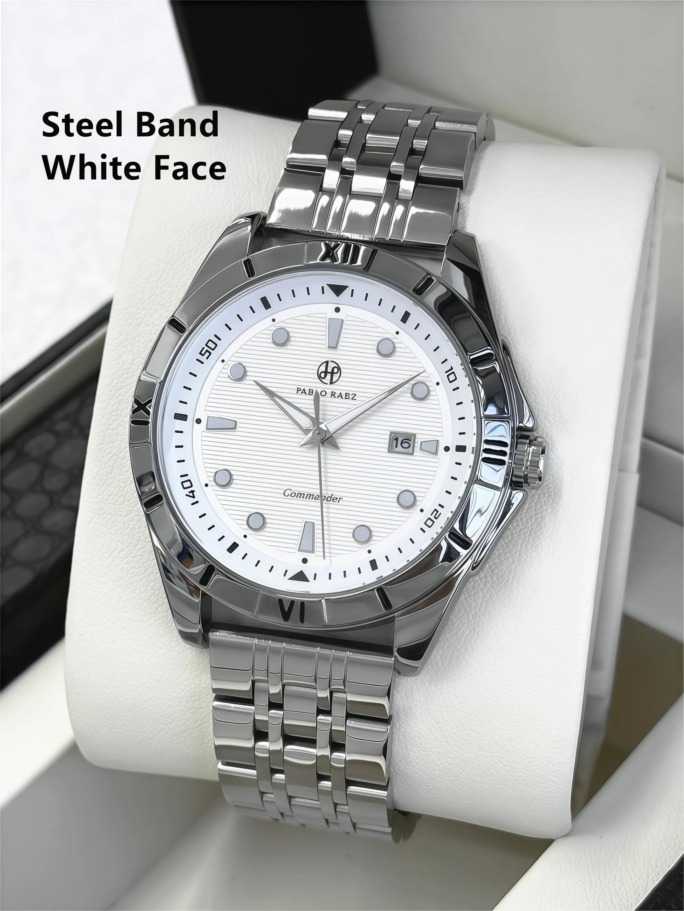 PABLO RAEZ Luxury Watch Business 50 ATM Waterproof Male Clock Luminous Date Stainless Steel Square Quartz Men Watches