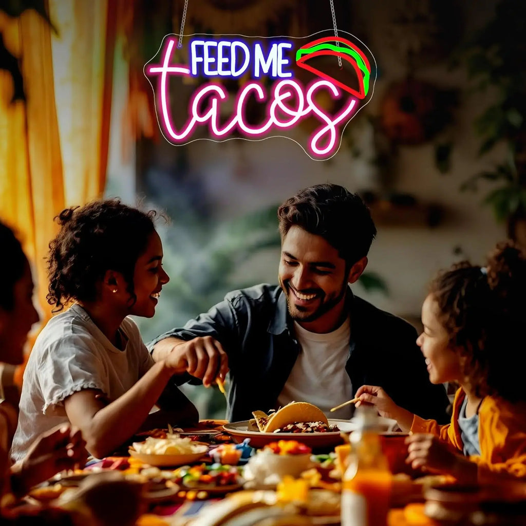 Gourmet Neon Signs, Aesthetic Business Lights Of Fried Chicken Pizza Icons, Used For Decor Of Fast Food Restaurants And Shops.
