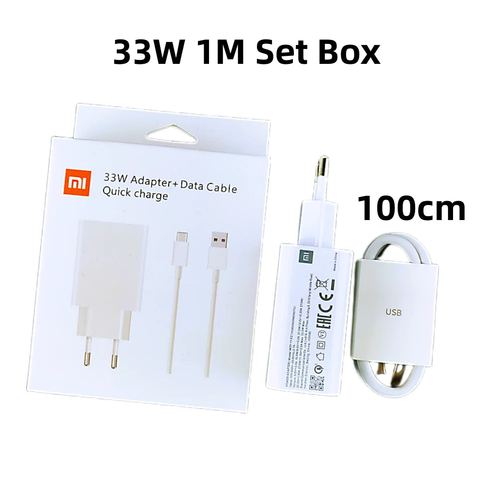 Original 33W Xiaomi Fast Charger Turbo Charge Adapter For Redmi Note 13R 12R 13 12S 11S 10 9 Poco M5S X5 X3 NFC F2 Mobile Phone