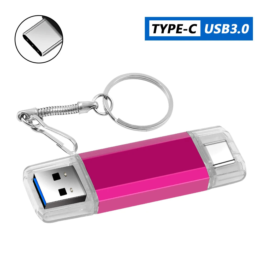 OTG Usb Stick Type C Pen Drive 128 GB 64 GB 32 GB 16 GB USB Flash Drive 3.0 Pendrive Hoge Snelheid Pendrive Voor Type-C Apparaat