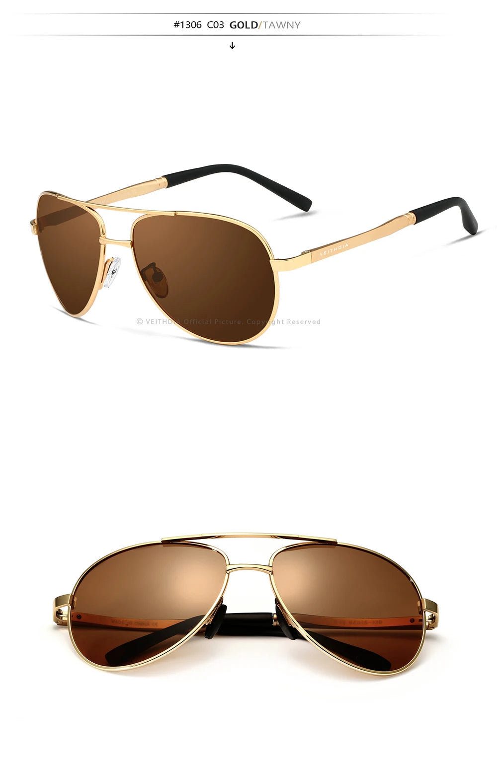VEITHDIA Brand Sunglasses Men Polarized UV400 Sun Glasses Outdoor Sports Driving Male Women Eyewear Accessories For Female 1306
