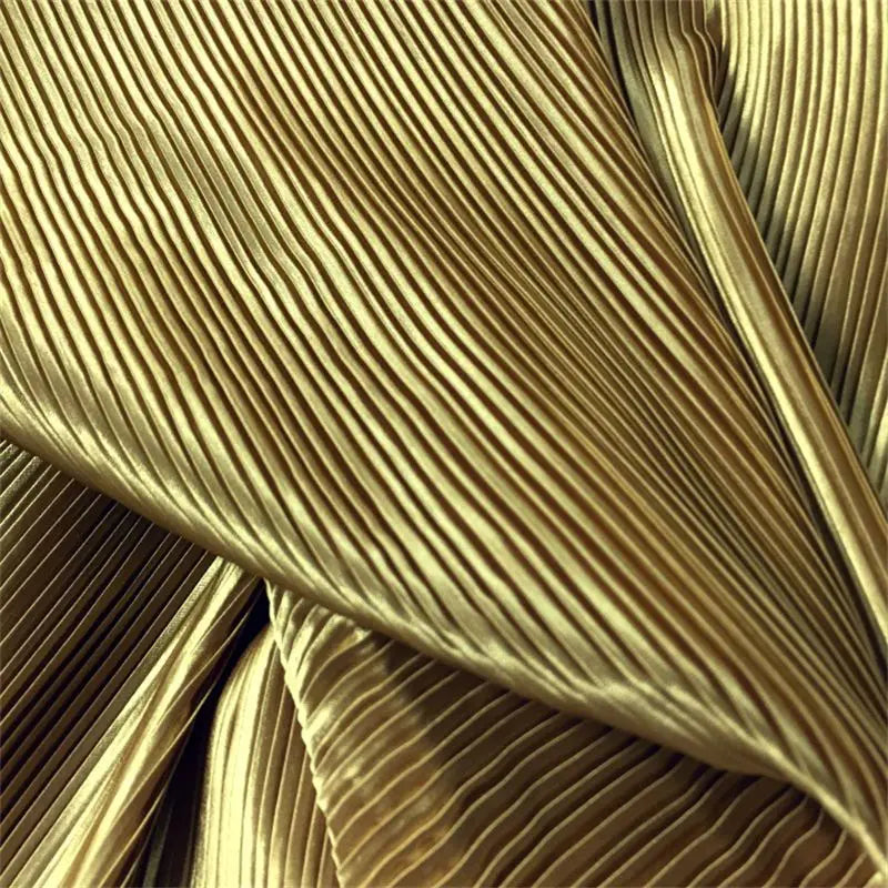 Organ Pleated Fabric Per Meter for Needlework Clothes Skirt Costume Dress Diy Sewing Designer Cloth Soft Comfortable Plain Black
