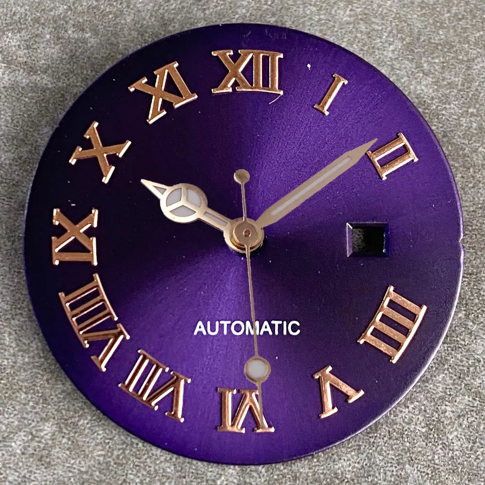 24.5mm Mother of Pearl Shell Dial Roman Diamond Sunburst Watch Dial Hand Fit NH05A NH05 Watch Movement Ladies Watchmaker Tools