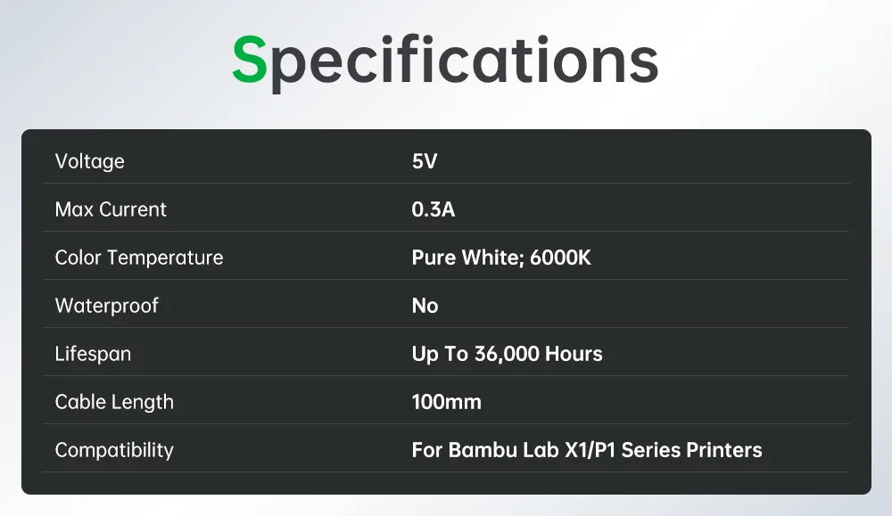 BIGTREETECH Panda Lux LED Light Bar Upgrade Kit High Brightness Lighting Magnetic Install for Bambulab P1/X1 3D printer Parts